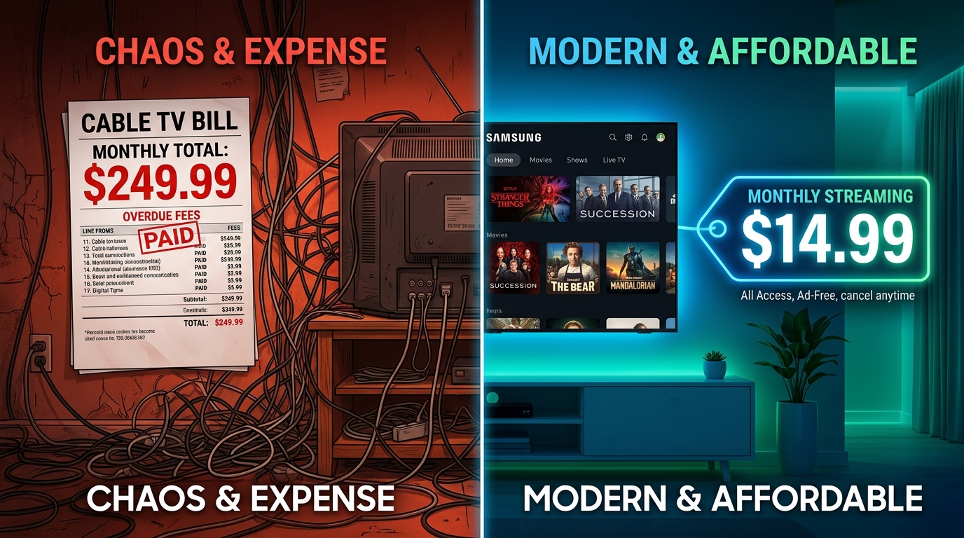 Side-by-side graphic showing high costs of YouTube Sunday Ticket vs affordable IPTV alternative